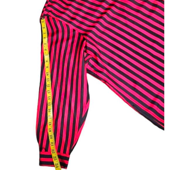 Vintage Boho Red Black Striped Blouse Womans Sz 24W Retro Y2K - Picture 10 of 11